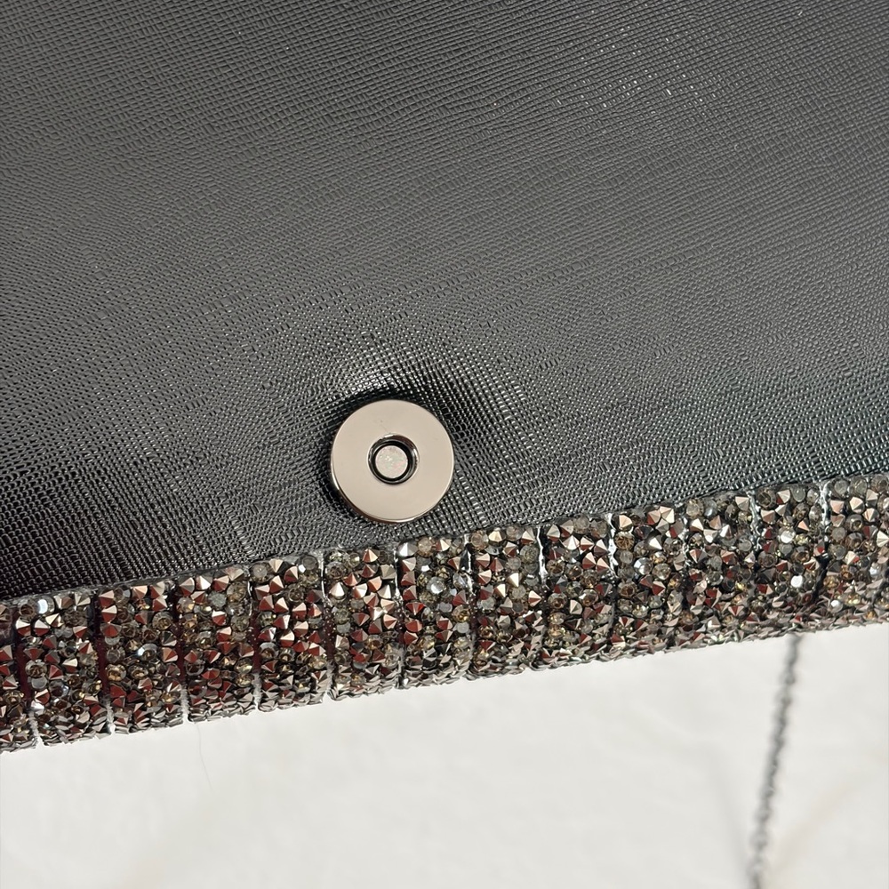 Black/Silver Glitter Evening Clutch - Picture 7 of 10